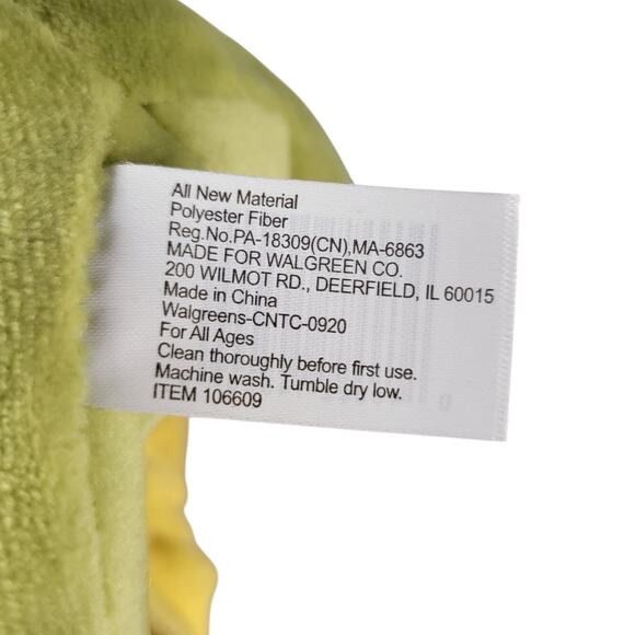 Triceratops Plush Dinosaur Baby Lovey Blanket Green Yellow 8"x8" Walgreens - Picture 14 of 16